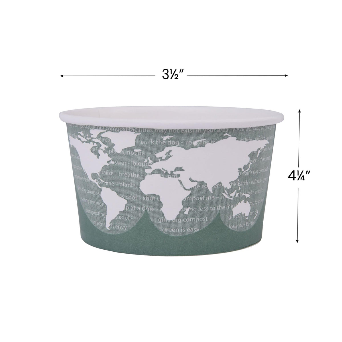 ECO PRODUCTS Compostable 12oz Lined Paper Food Bowls – Case of 500, Renewable Disposable Round Containers, Plant-Based PLA Lined, World Art, Lids Available, ASTM Compliant, BPI-Certified