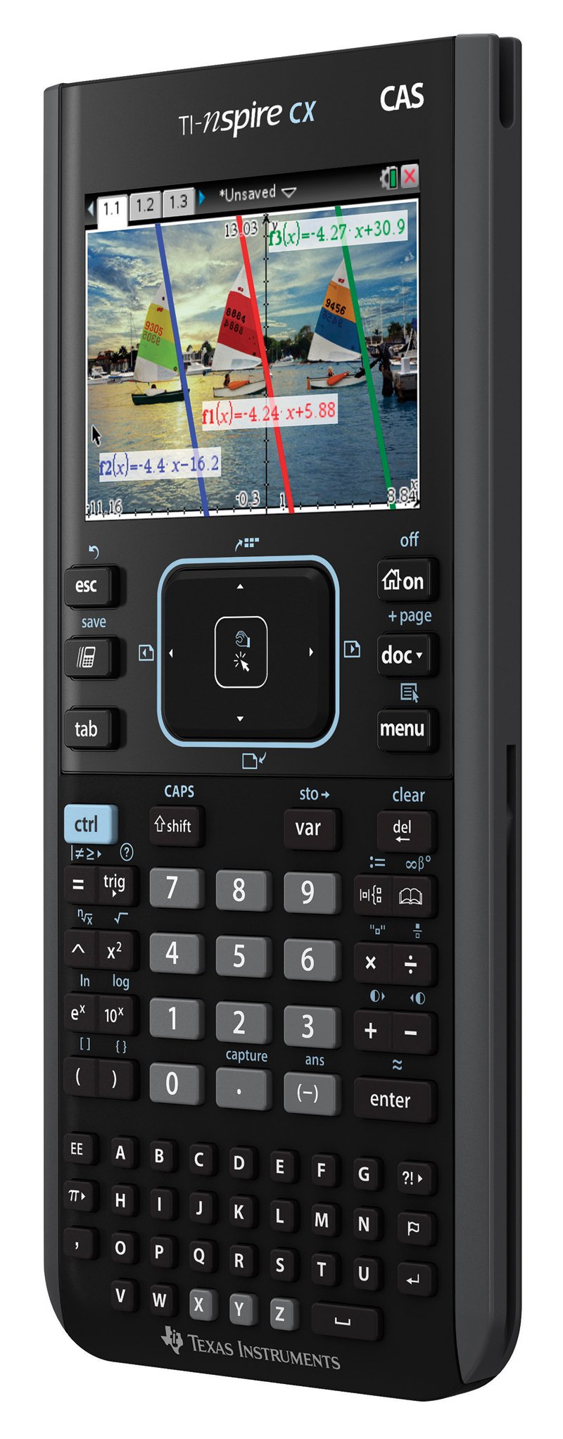 Nspire CX CAS Graphing Calculator by Texas Instruments – Standard, Plastic, Black, Model N3CAS/GC/2L1