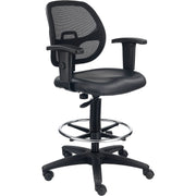 Interion Height Adjustable Vinyl Seat Drafting Stool with by Global Industrial – Alloy Steel, Black, Model A2813TMIVX+22A4