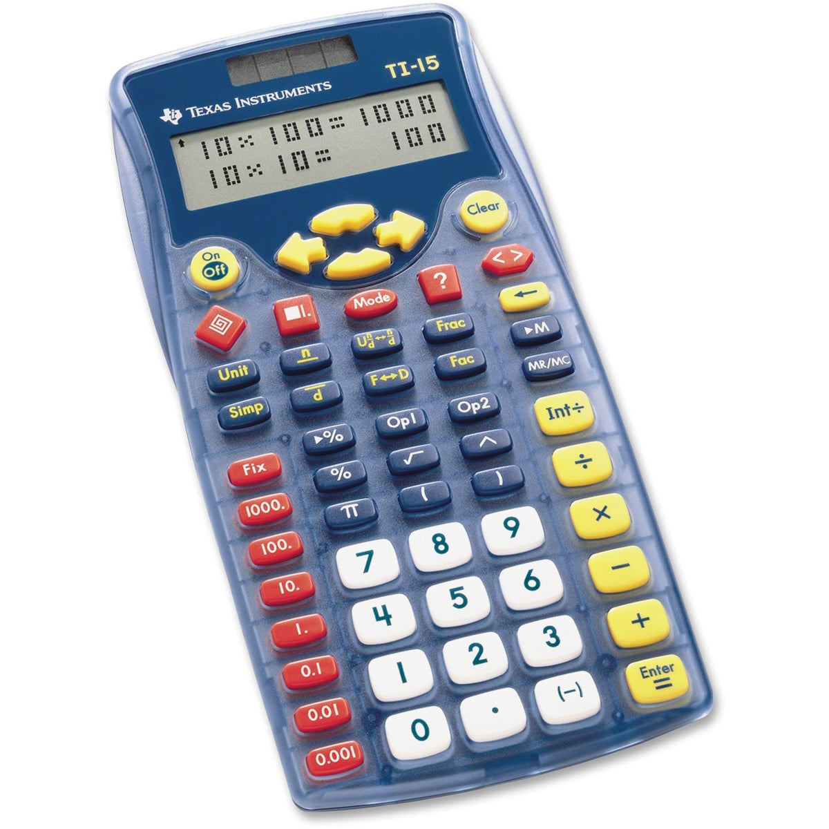 ® TI-15 Explorer Elementary Calculator by Texas Instruments – Small, Plastic, Blue, Model TI15