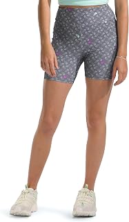 The North Face Girls Never Stop Bike Short, M, Smoked Pearl TNF Shadow Toss Print