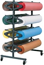 Pacon 8-Roll Horizontal Paper Rack, Gray, 52-1/2"H x 38"W x 25"D, 1 Rack