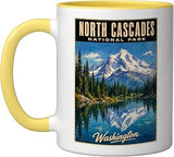 North Cascades National Park, Washington Ceramic Mug, Yellow/White, 11oz