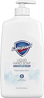 Safeguard Liquid Hand Soap, Micellar Deep Cleansing, Fresh Clean Scent | Washes Away Bacteria - 25 Ounce Bottle (Pack of 1)