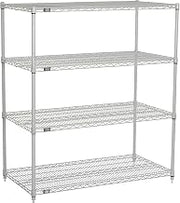 Nexelate Wire Shelving Starter Unit, Silver Epoxy, 48" W x 24" D x 54" H