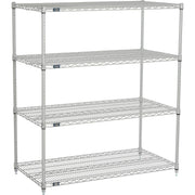 Nexelate Wire Shelving Starter Unit – 4, Alloy Steel, Silver, Model 24485EP