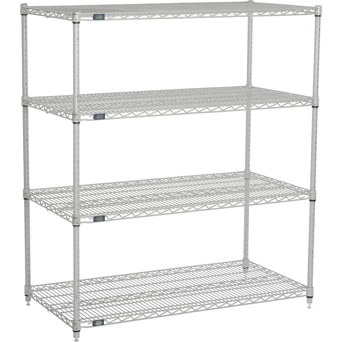 Nexelate Wire Shelving Starter Unit – 4, Alloy Steel, Silver, Model 24485EP
