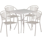 Flash Furniture Light Gray / 28" / 4 Round Chairs + Square Table Dining Sets