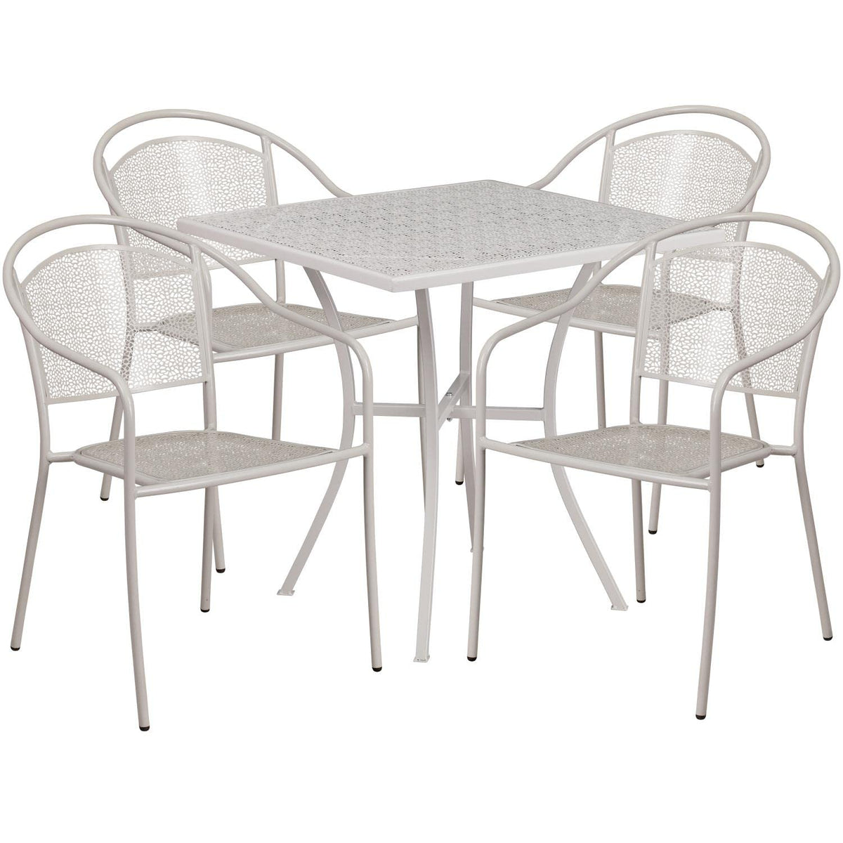 Flash Furniture Light Gray / 28" / 4 Round Chairs + Square Table Dining Sets