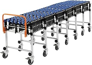 Global Industrial 18"W Portable Flexible & Expandable Conveyor, 6'2"-24'8"L
