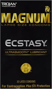 TROJAN Magnum Ecstasy Lubricated Condoms, 10 Count (Pack of 2)