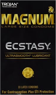 TROJAN Magnum Ecstasy Lubricated Condoms, 10 Count (Pack of 2)