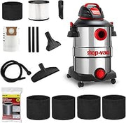 Shop-Vac 5926211 12 Gallon 6.0 Peak HP Wet/Dry Vacuum + 90585 Foam Sleeve Filter 5 Pack