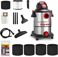 Shop-Vac 5926211 12 Gallon 6.0 Peak HP Wet/Dry Vacuum + 90585 Foam Sleeve Filter 5 Pack