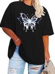 Plus Size Tops Oversized Tshirts for Women Loose Fit Crewneck Basic Tees