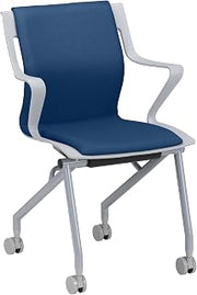 Learniture Cascade Flip-Up Nesting Chair with Wheels and Arms – Space-Saving, Comfortable Seating for Office & Classroom (2-Pack)