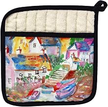 Betsy Drake PT938 Boats At Steps Pot Holder