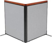 Global Industrial 36-1/4"W x 43-1/2"H Deluxe Freestanding 2-Panel Corner Room Divider, Gray