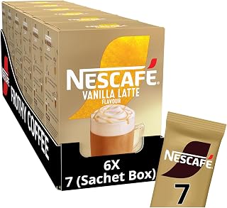 Nescafe NESCAFÉ LATTE Vanilla Instant Coffee Sachets x7 (Pack of 6, Total 42 Sachets)