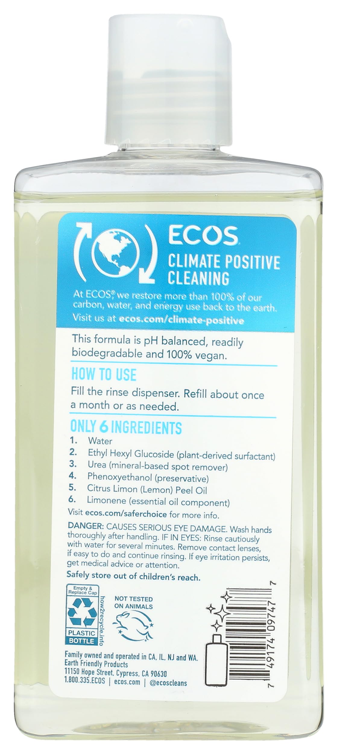 EARTH FRIENDLY DISHWASH WAVE JET RINSE AID by ECOS – 8 Ounce (Pack of 1), Model 0595637