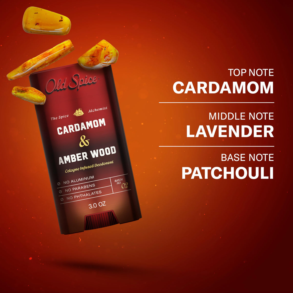 Old Spice Cardamom + Amber Wood / 3 Ounce (Pack of 1) / 1 Deodorant