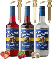 Torani Sugar Free Coconut, Strawberry & Raspberry | Fruit Syrup 3-Pack