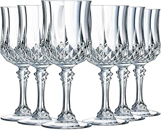 Cristal D'Arques Paris Longchamp - Wine Glass 170 ml - Pack of 6 - Made from Kwarx - Reinforced Packaging - Shine, Transparency, and High Resistance