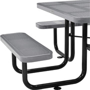 46" Square Picnic Table by Global Industrial – Perforated Metal, Grey, Model 694551GY