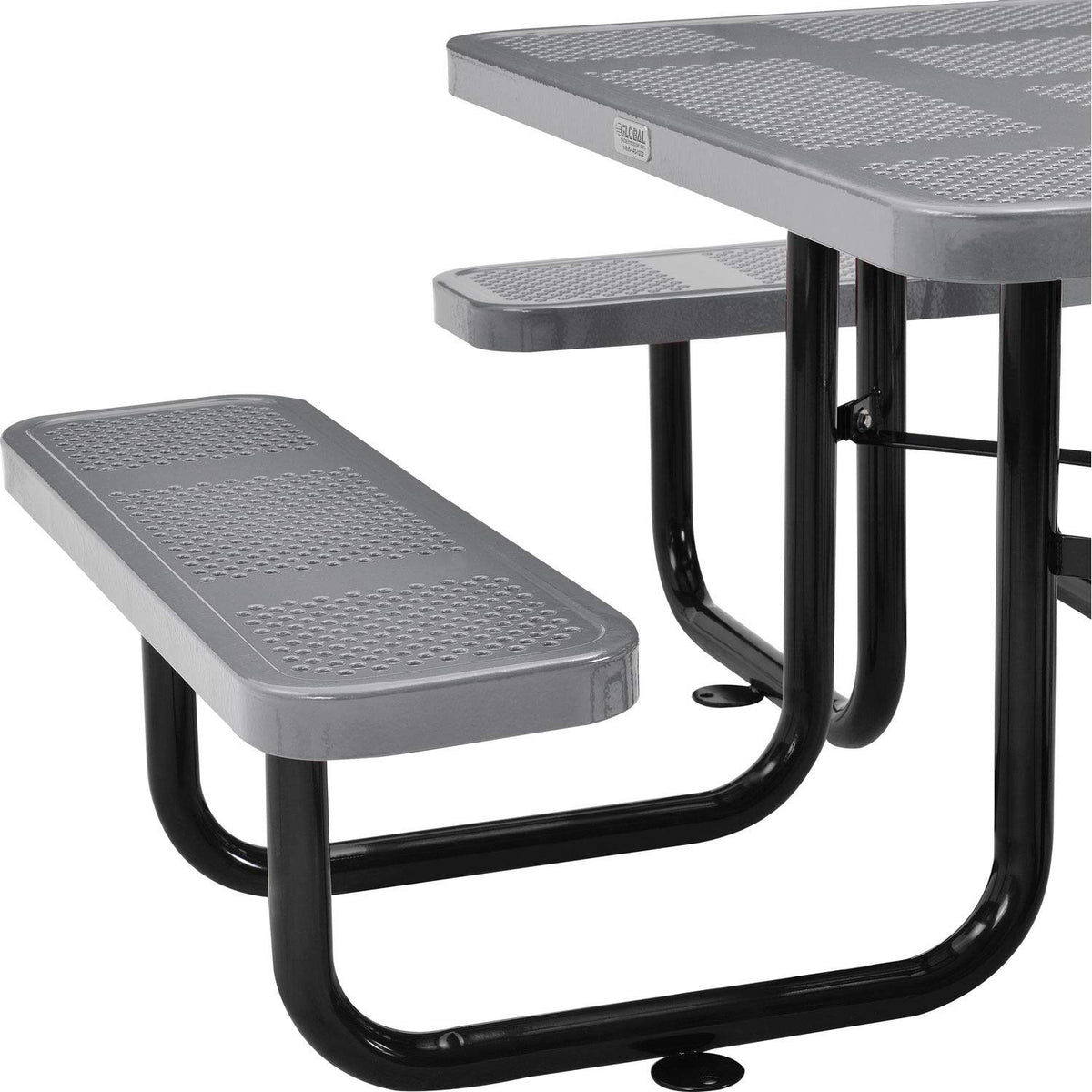 46" Square Picnic Table by Global Industrial – Perforated Metal, Grey, Model 694551GY