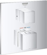 GROHE Grohtherm Cube 24153000 Thermostatic Shower Mixer Tap with SafeStop Safety Function Chrome