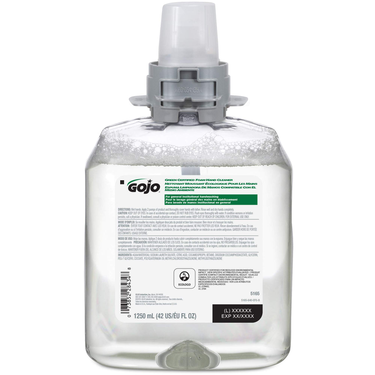 FMX-12 Foam Soap Refill by GOJO – 42 Fl Oz (Pack of 4), Bamboo, Clear, Pack of 4, Model 5165-04