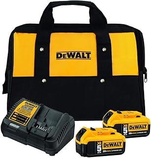 DEWALT 20V MAX Battery Charging Kit, Includes Charger and 2 Batteries, 5Ah, Includes Small Storage Bag (DCB205-2CK)