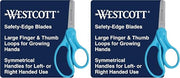Westcott 15968 Right- and Left-Handed Scissors,Classic Kids' Scissors,Back to School,Classroom Supplies,Ages 4-8,5-Inch Blunt Tip,Neon Blue,(Pack of 2)