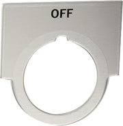 SIEMENS 52NL12 Heavy Duty Inscribed Legend Plate, Water and Oil Tight, Class 51 and 52, 1-7/16" Height, 2" Width, "Off" Inscription