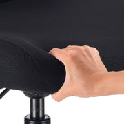 Interion Mesh Back Task Stool with Adjustable Arms by Global Industrial – 20.5"W x 19.5"D x 48.75" to 50.75"H, Textile, Black, Model DR-625F-376BK