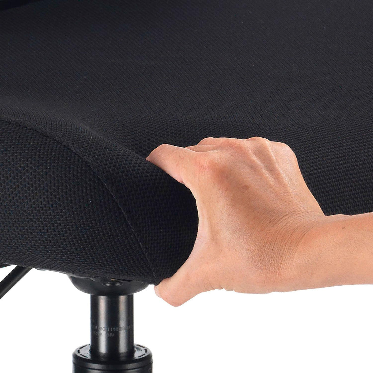 Interion Mesh Back Task Stool with Adjustable Arms by Global Industrial – 20.5"W x 19.5"D x 48.75" to 50.75"H, Textile, Black, Model DR-625F-376BK