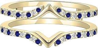 2.00Ct Round Cut Ring with Blue Sapphire and white Diamond for Women's Channel set Band Wedding Ring 925 Sterling Silver 14K Yellow Gold Finish.