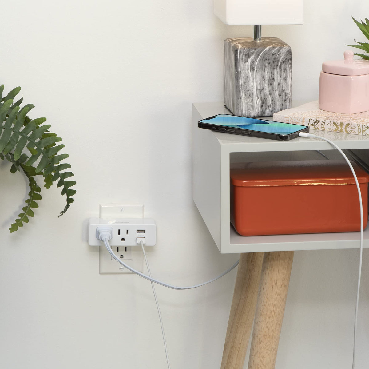 Ultra Slim USB Wall Plate with Two AC Outlets by Honeywell – White, Model HW-WC002-199