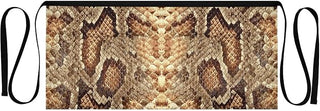 Kitchen Apron Brown Snakeskin | Unisex Server Apron with 3 Pockets, Adjustable for Waiters, Gardeners, Kitchen, BBQ, Painting and Restaurant Work