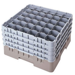 (36S1058151) 36 Compartment Stemware & Tumbler Glass Rack - Camrack® by Cambro – 11-Inch, Plastic, Soft Gray