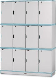 Jonti-Craft Rainbow Accents 4697JC131 Stacking Lockable Lockers - Triple Stack - Coastal Blue
