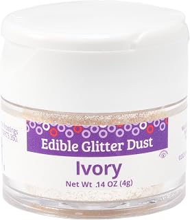 DecoPac Edible Glitter Dust | Ivory | Edible Sparkle Powder For Cake Decorating, Cakes, Cupcakes, Cookies, and Donuts - 4g