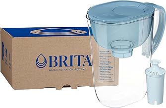 Brita Large 10-Cup Water Filter Pitcher with BritaPlus Filter, Stone Blue