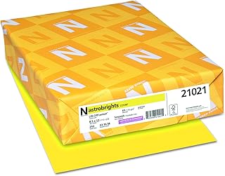 Astrobrights Colored Cardstock, 8.5” x 11”, 65 lb/176 GSM, Lift-Off Lemon, 250 Sheets (22831)