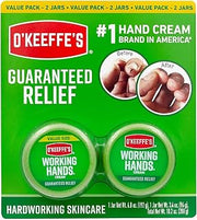 O'Keeffe's Working Hands Hand Cream Intense Moisturizing Relief for Extremely Dry, Cracked Hands Unscented, Non-Greasy, Hypoallergenic_Protective Barrier, 2 Pack (6.8 oz & 3.4 oz)
