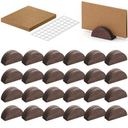 Uniclife Wooden Place Card Holders, 24 Piece Set, Brown