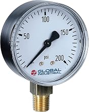 Global Industrial 2" Pressure Gauge, 30 PSI, 1/4" NPT LM, Steel