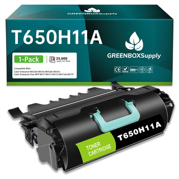 T650H Toner Cartridge by GREENBOX – 1 Pack, Black - 1 Pack, Model T650H11A