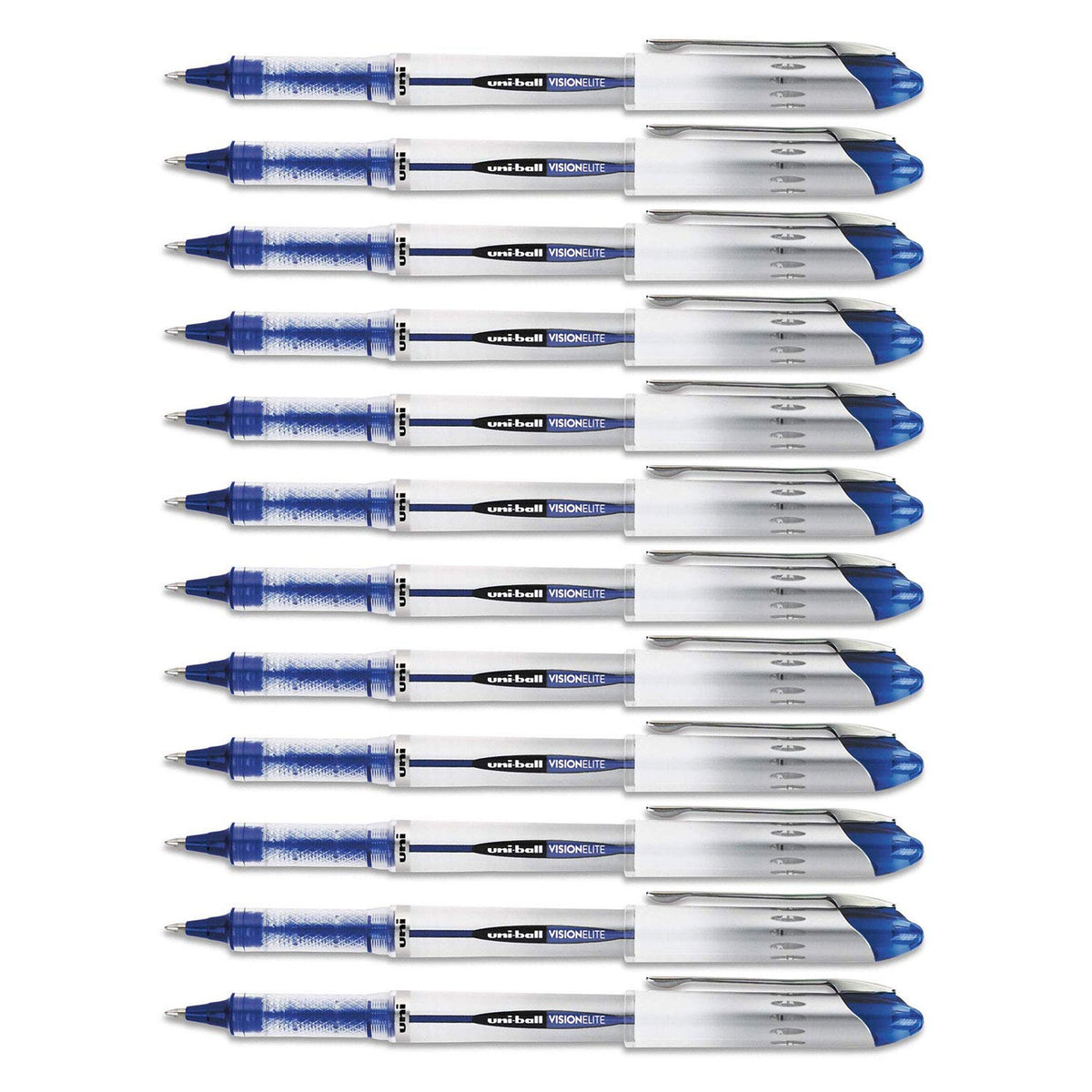 Vision Elite Stick Rollerball Pen by Uni-Ball – 1 Count (Pack of 12), Paper, Blue, Model 2004426