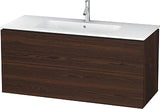 Duravit L-Cube Two Drawer Wall-Mount Vanity Unit Walnut Brushed